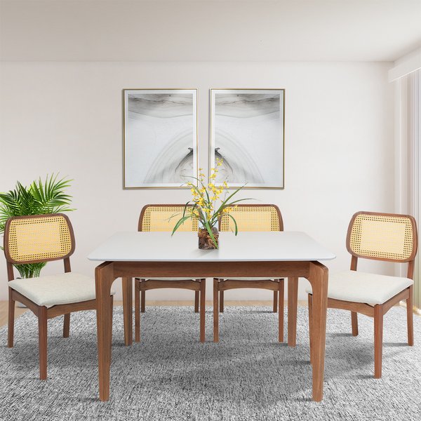 amiente mesa quadrada branca