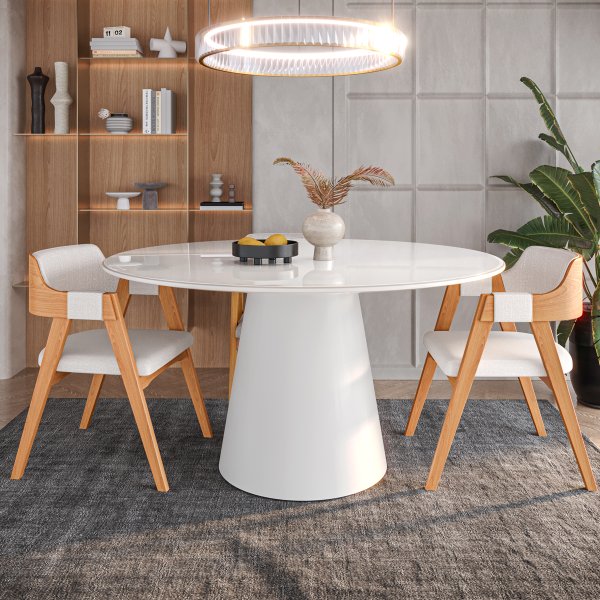 mesa 130 com cadeira paris branco 1