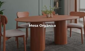 mesa organica natural em sala