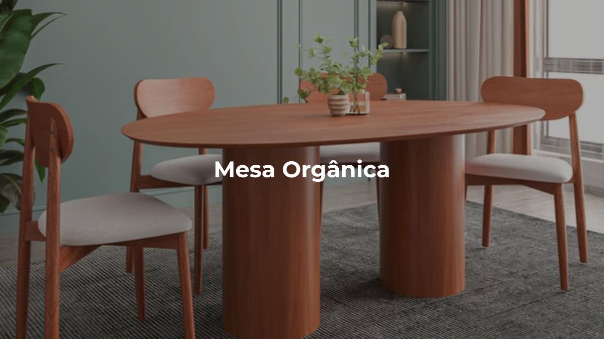 mesa organica natural em sala